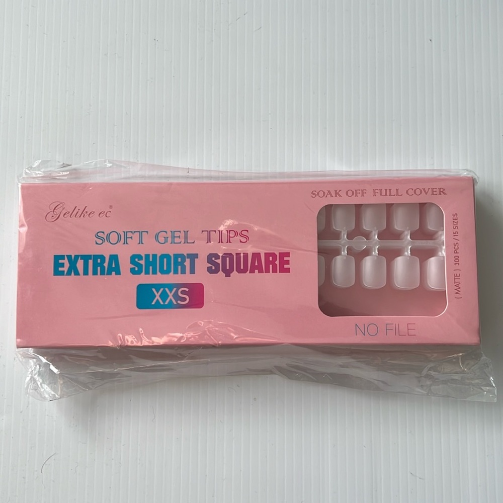 Soft Gel Tips Extra Short Square 300 pieces NEW 3 for $20